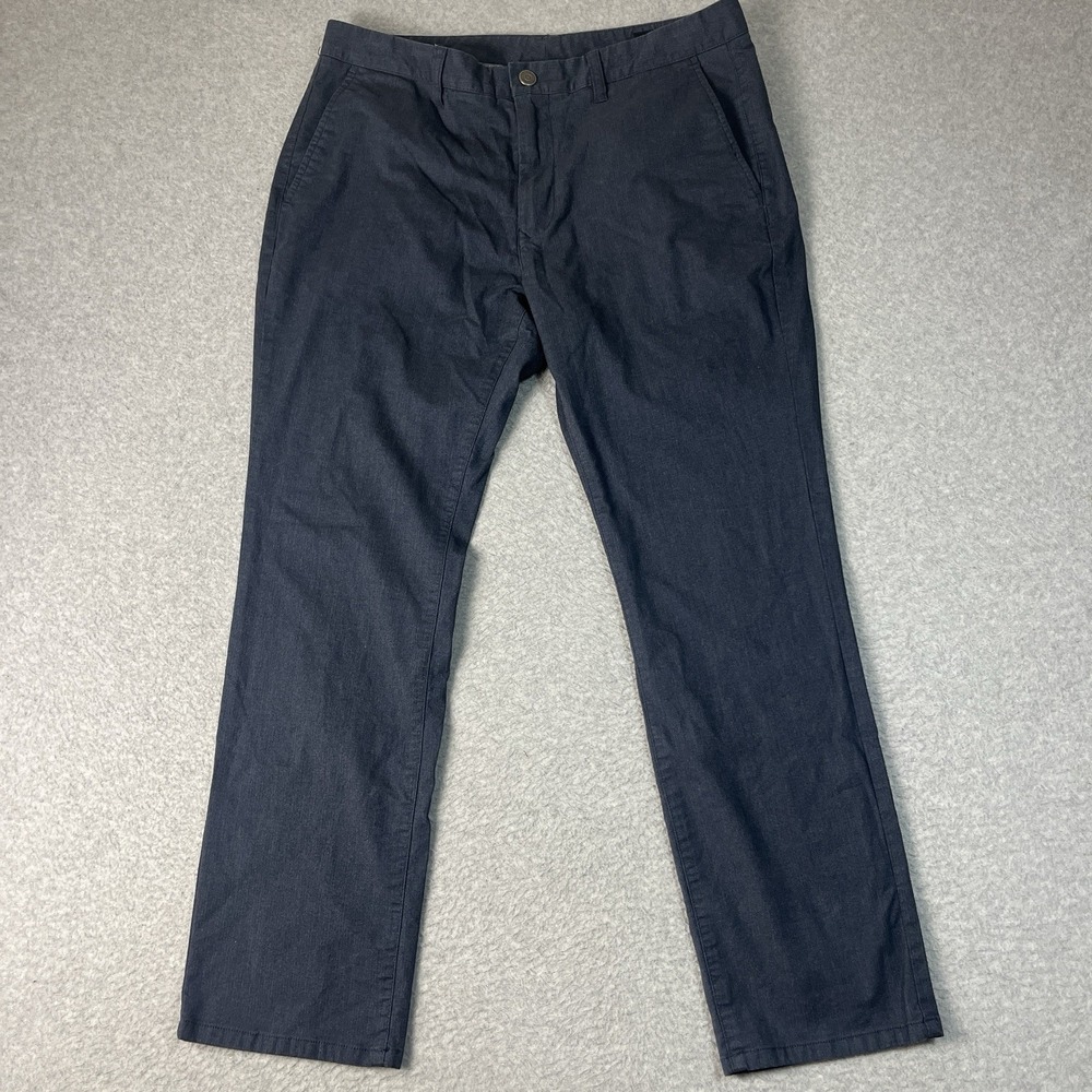 Bonobos Pants Mens 35x30 (Fit 34x29) Blue Chino Flat Front Tailored Slim Cotton